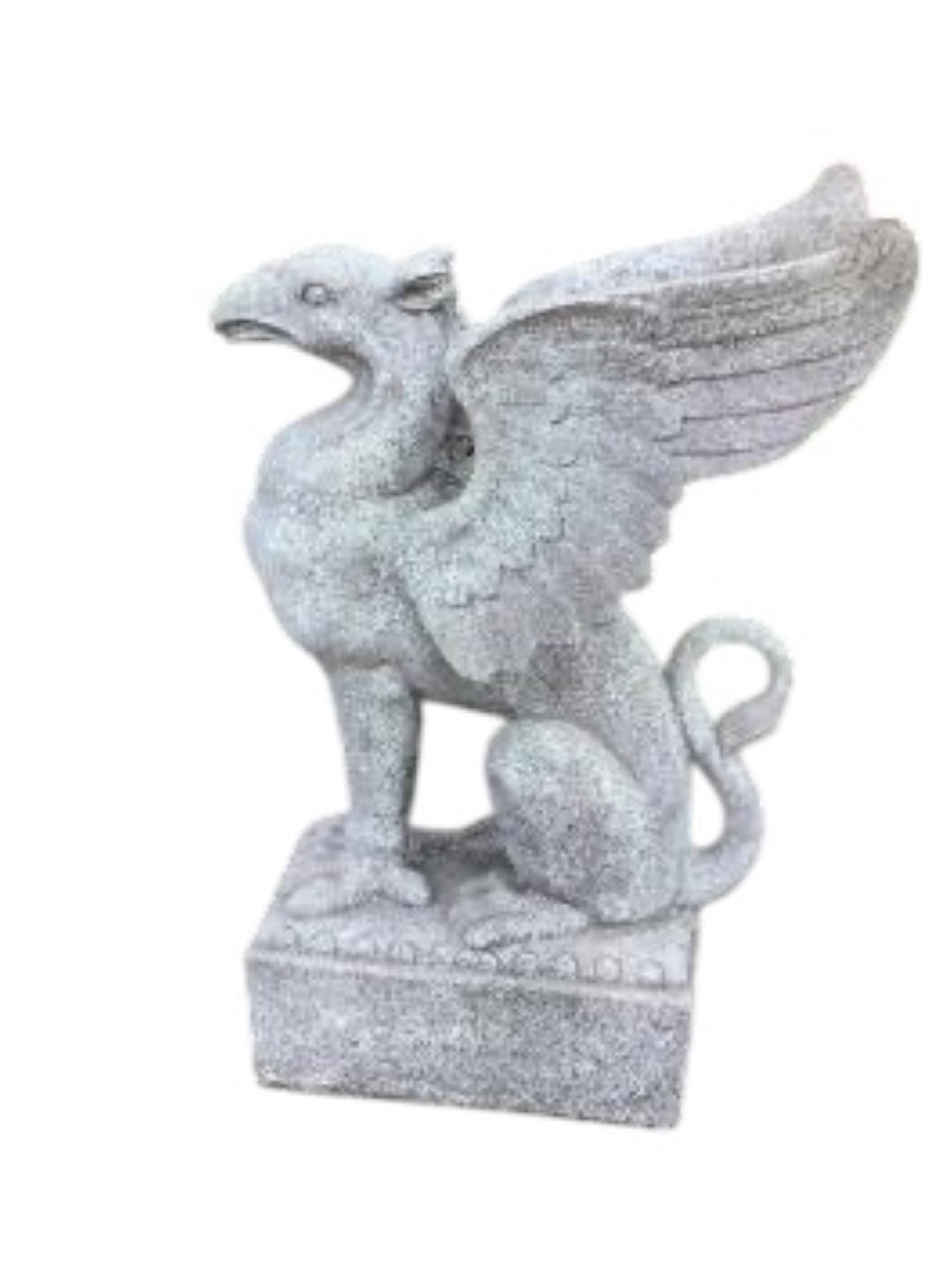 A Fibreclay griffon garden ornament, height 108cm